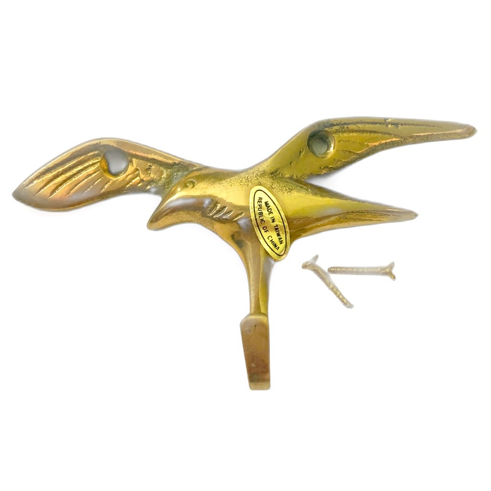 Vintage Brass Seagull Hook